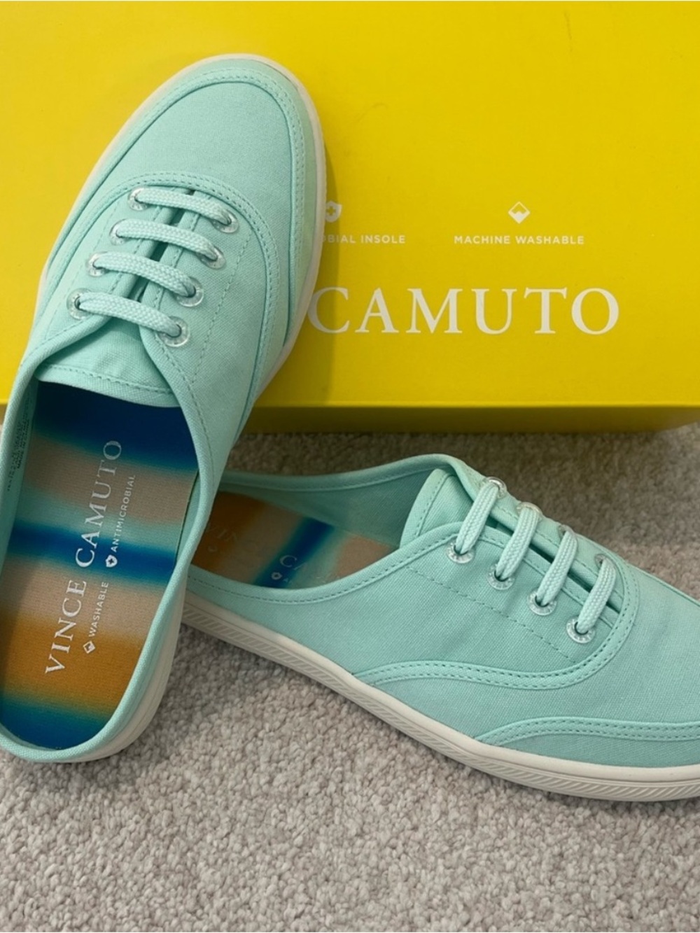 Vince Camuto Mint Green Slip-On Sneakers Size 6.5
